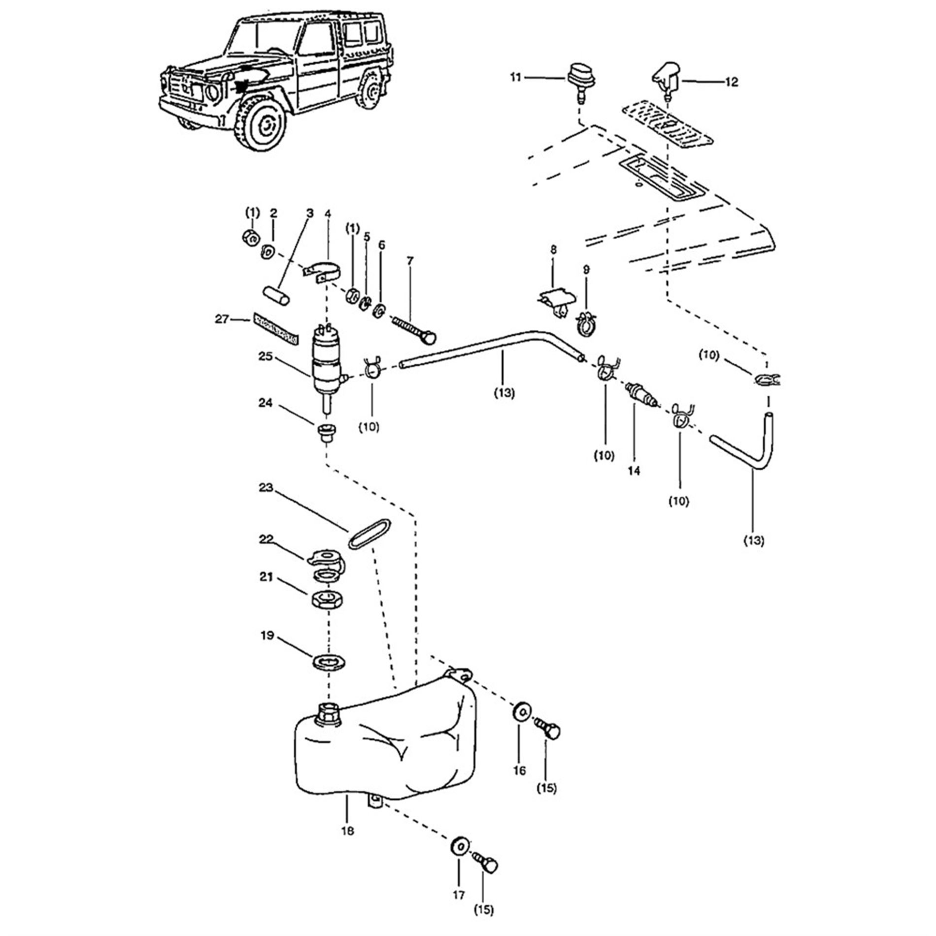 Puch 230GE Scheibenwasserbehälter Deckel – PAC Motors GmbH