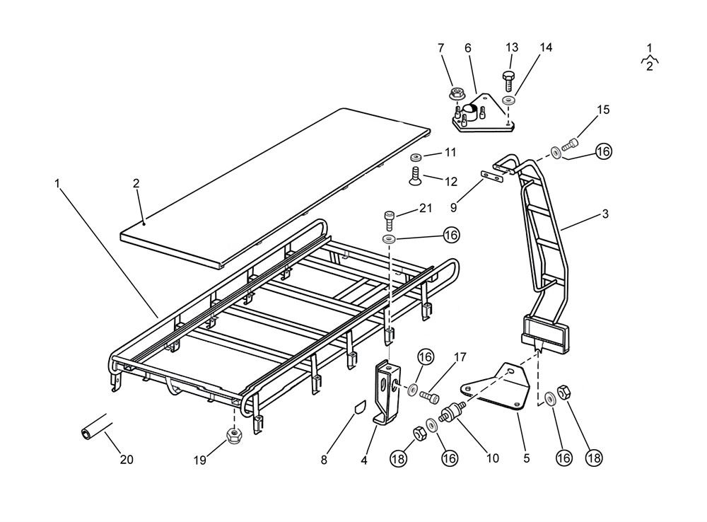 ROOF RACK WITH MOUNTING PARTS