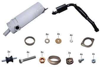 AUSPUFF KIT HINTEN 230GE (461.217)