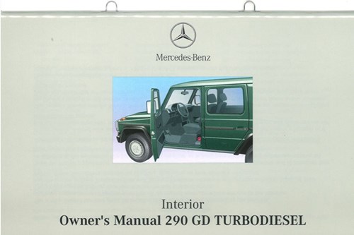 BETRIEBSANLEITUNG 290GD TURBOD. ENGLISCH