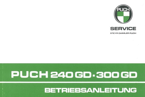 BETRIEBSANLEITUNG 240GD 300GD ORIGINAL