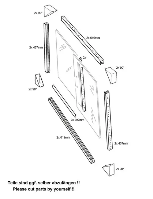 PINZG. FENSTERFÜHRUNGSKIT HINTEN
