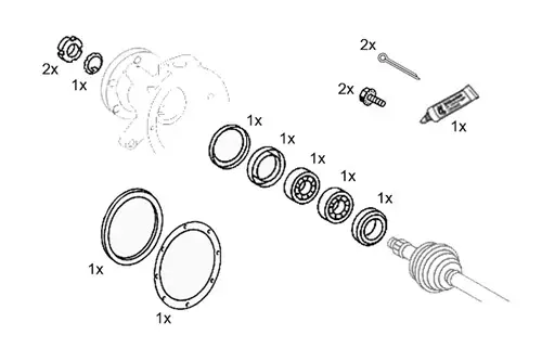 PUCH G WHEEL BEARING SET, FRONT