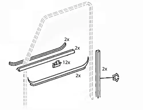 PUCH G WINDOW GUIDE KIT FRONT