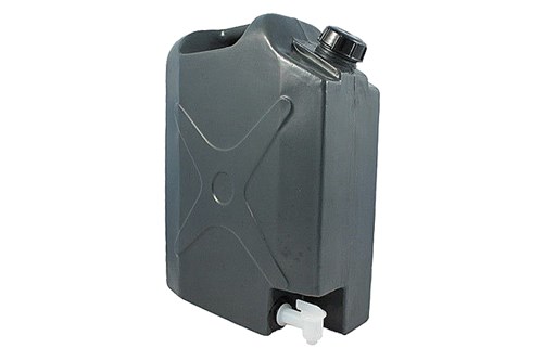 BLACK PLASTIC WATER JERRY CAN WITH TAP